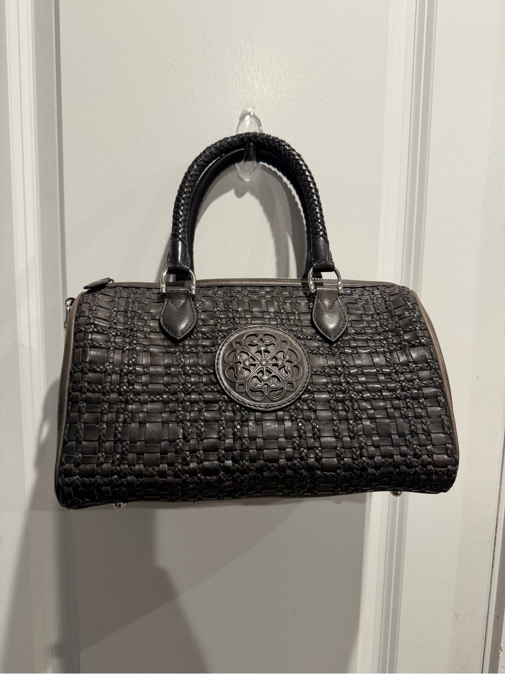 Rare Brighton Black Ferrara Vereda Satchel Style $495 NWT- Distressed Grey